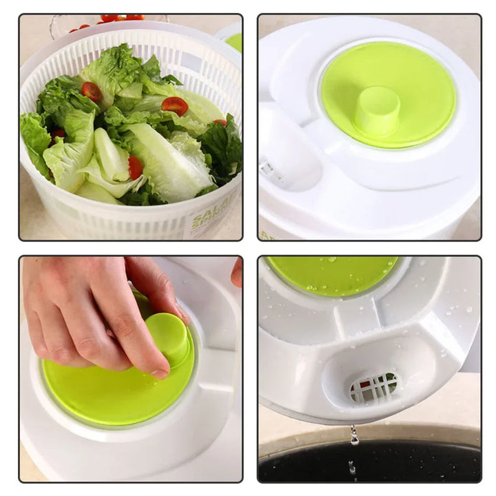 Salad mixer, lettuce washer, dryer, drainer, strainer for washing and drying leafy vegetables, kitchen tools